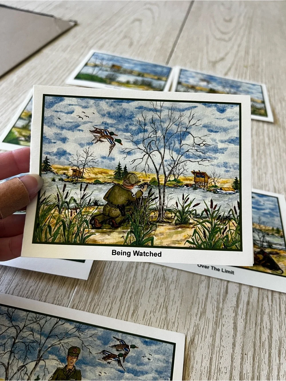 Set of 7 Beautiful Duck Hunting Scene Notecards Stationary
